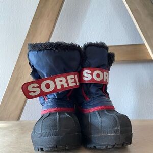Sorel Kids' Black and Red Snow Boots